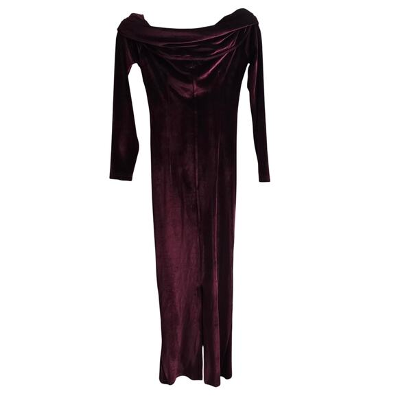 Miss Circle New Red Velvet Ruche Off shoulder Dress Maxi Dress Sz Small - Picture 6 of 9